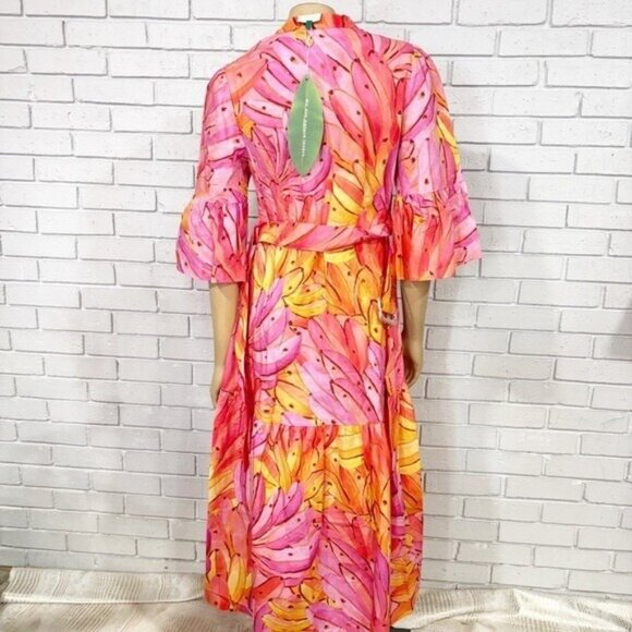 FARM Rio “Pink Ombre Bananas” Midi Dress – Size M – Tropical Statement Piece - Picture 4 of 9